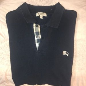 Black Burberry Collared Shirt Size Large